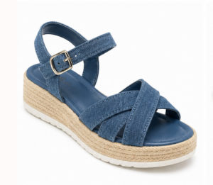 Sandales compensées en jean